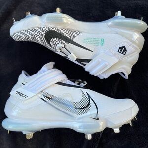 Nike Force Zoom Mike Trout 7 Baseball Cleats White Black Size 14 New Without Tag